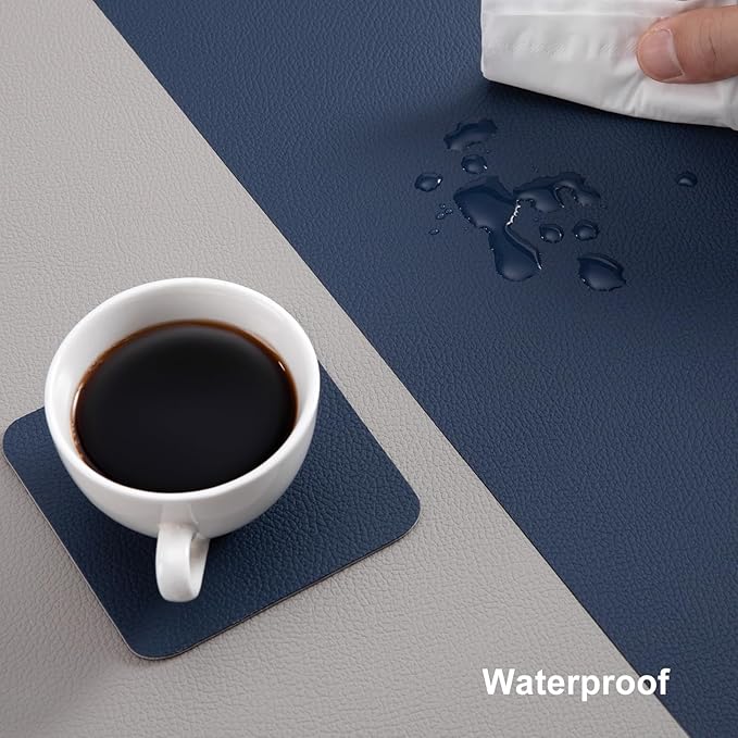 Myir JUN Table Runner Double Sided Vinyl Runner Table 72 Inch Long Runner for Table Washable Waterproof Non-Slip for Home Decorations Light Gray Blue,12 x 72 inch