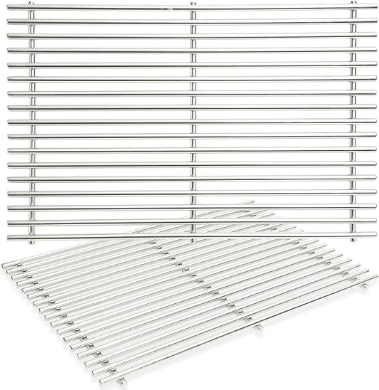 J&HYBBQ 18.75" Stainless Steel Grill Grates Replacement for Weber Genesis 300 Series Grills (2007-2016) - Heavy-Duty, Non-Stick, Easy to Clean Cooking Grates