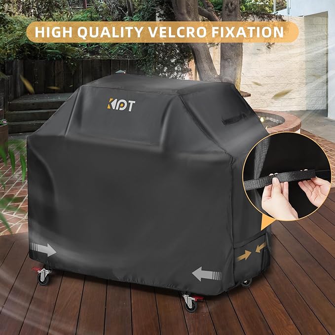 KPT 52 Inch Grill Cover for Outdoor Grill - Heavy Duty Waterproof 420D BBQ Cover with Hook, Air Vent, Buckle - Gas Grill Cover, UV & Fade Resistant, BBQ Grill Cover for Weber, Nexgrill, Char Broil
