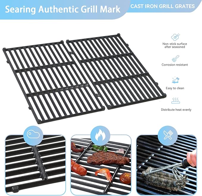 17.5 Inch 7638 Cooking Grates for Weber Spirit & Spirit II 300 Spirit E/S 310 E/S 320 E/S 330 SP-320, Spirit 700 Genesis 1000-3500 Genesis Gold Silver Platinum B/C Gas Grill 7639 Replacement Parts