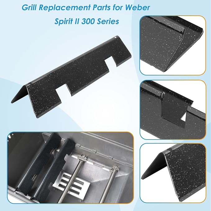 Grill Parts for Weber Spirit II Grill Replacement Parts, 7636 67046 Flavorizer Bars, 69787 Burner & 67060 Heat Deflector for Weber Spirit 2 Grill Parts, for Weber Spirit E310 E320 S310 S-320