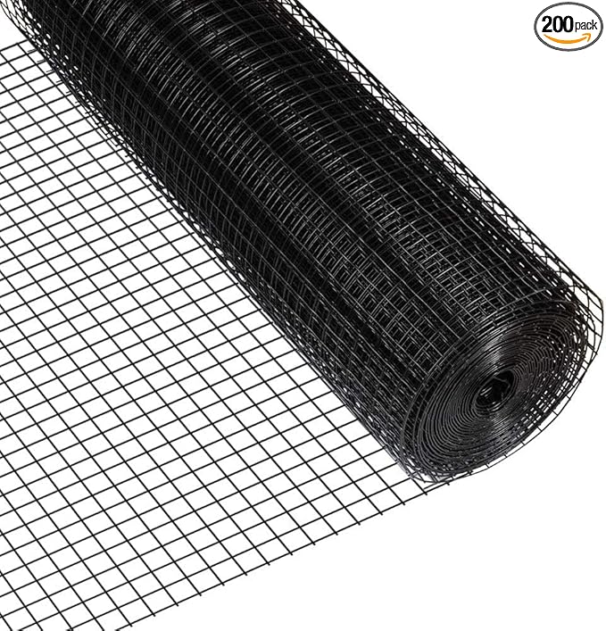 Fencer Wire 16 Gauge Black Vinyl Coated Welded Wire Mesh Size 1 inch by 1 inch (d. 4ft. x 50ft.)