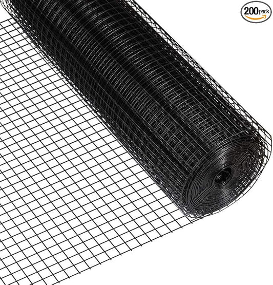 Fencer Wire 16 Gauge Black Vinyl Coated Welded Wire Mesh Size 1 inch by 1 inch (d. 4ft. x 50ft.)