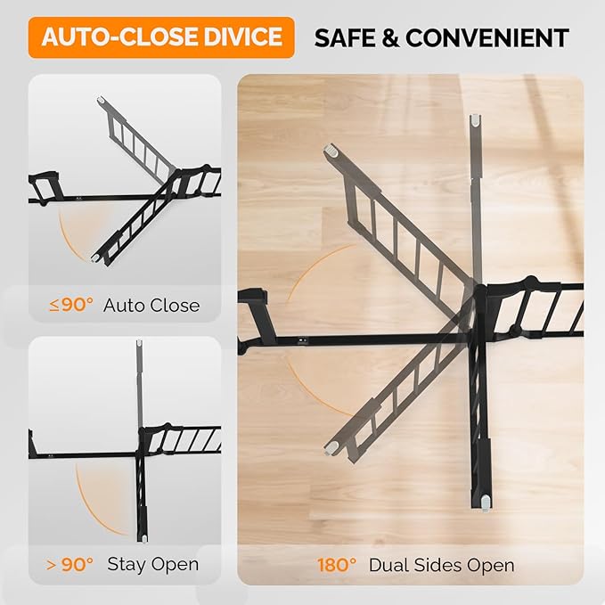 Bonnlo Baby Safety Gate, 82-Inch Configurable Walk-Through Fence for Toddler/Pet/Dog/Cat/Puppy, Adjustable Metal Barrier for Fireplace/Stairs/Doorways