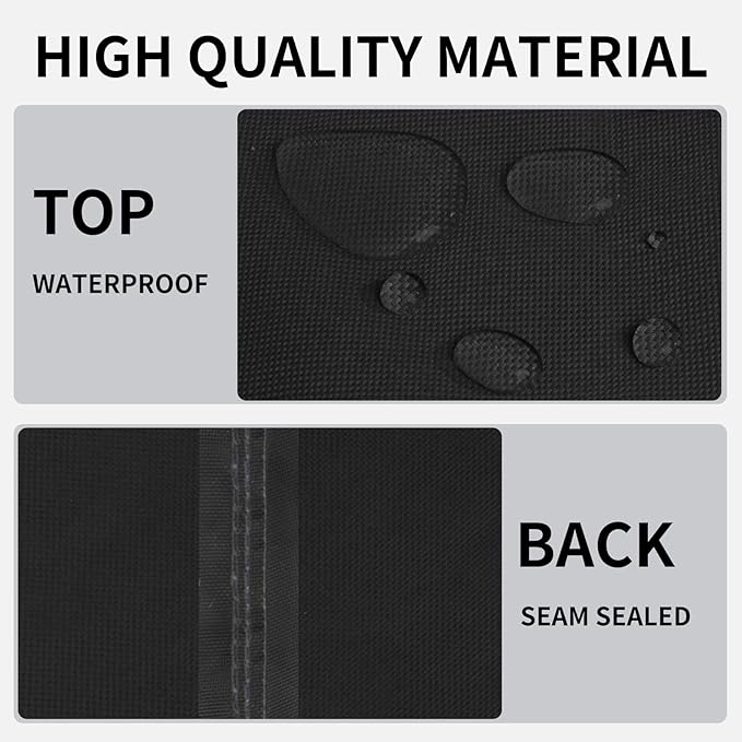 Easy-Going Outdoor Fire Pit Cover Rectangle 44" Lx32 Wx24 H, Durable Outdoor Gas Firepit Cover, Waterproof and Weatherproof Cover for Fire Pit, Black
