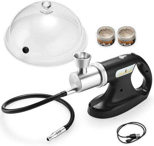 Mitbak Cocktail Smoker Kit With Dome Lid, Woodchips, and Portable Smoking Gun - Indoor-Outdoor Smoke Infuser for Whiskey and Bourbon - Excellent Gift for Men
