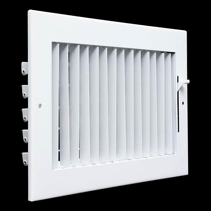 Fits 10x6 Duct Opening Steel Adjustable Air Supply Grille by Handua | Register Vent Cover Grill for Sidewall and Ceiling | White | Outer Dimensions: 11.75" X 7.75"