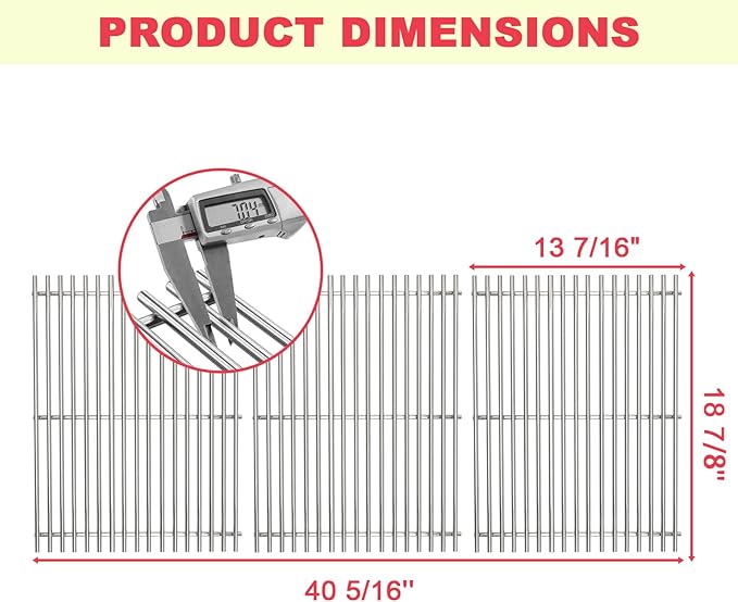 7MM SUS 304 Genesis II 610 Grill Grates for Weber Genesis II E-610 S-610 E-640 S-640 Series Replacement Parts, 66096 66803 Grill Grates for Genesis II LX E-640 S-640 Grill Parts Stainless Steel