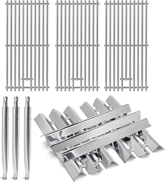 Hiorucet Grill Parts for Broil King 9468-54, 9468-57, 95693, 9864-54, 9864-57, 9868-54, 9868-57, 9868-74, Signet 320, Sovereign 20 70 90 90S, Grill Grates Heat Plates Burners for Broil King Gas Grill