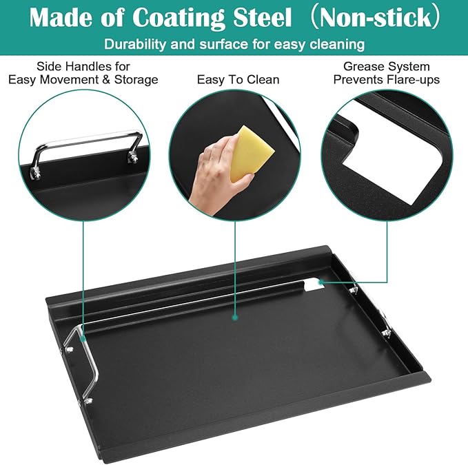 Full Size Griddle Inserts for Char-Broil Performance Convective 3 Burner Series, Flat Top Griddle for 463228622 463732823 463732623 463732923 Grill, Replace for G426-0005-W1