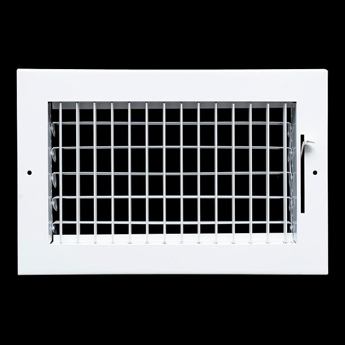 Fits 10x6 Duct Opening Steel Adjustable Air Supply Grille by Handua | Register Vent Cover Grill for Sidewall and Ceiling | White | Outer Dimensions: 11.75" X 7.75"