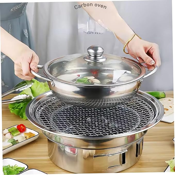 15" Round Stainless Steel Grill Grate, Heat-Resistant Replacement Baking Tray for BBQ Camping