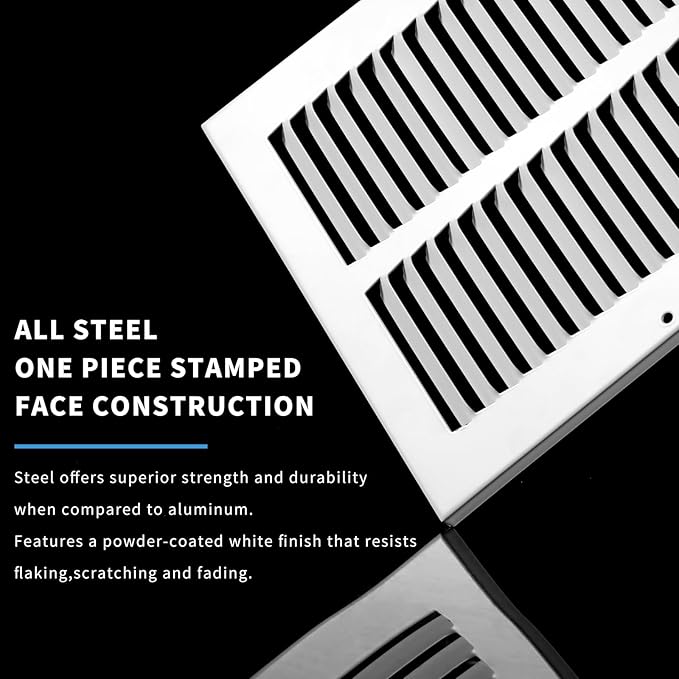 20x25 Air Return Grille(Duct Opening Size),Air Return Vent Cover,Flat Vent Cover,Rejillas De Aire Acondicionado para Casa,Return Air Grilles,Outer Dimensions:21.75"Wx26.75"H(20"Wx25"H, Duct Opening)