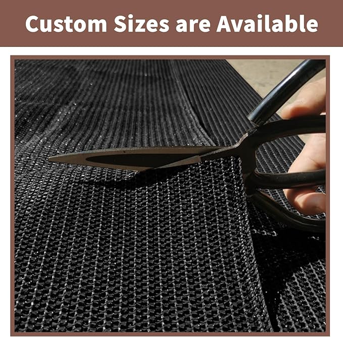 Sunny Guard Customized 2'6''x26' Black Balcony Privacy Screen,90% Shade Apartments Fence Cover,Heavy Duty Mesh Windscreen for Deck,Outdoor,Backyard,Patio