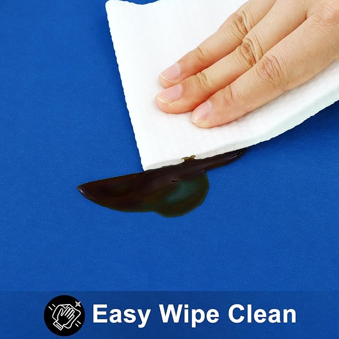 Smiry Rectangle Table Cloth 54x78 Inch, Waterproof Wipeable Vinyl Tablecloths Protector, Oil Spill Proof Plastic Table Cover for Dining, Picnic, Camping, Outdoor, Blue