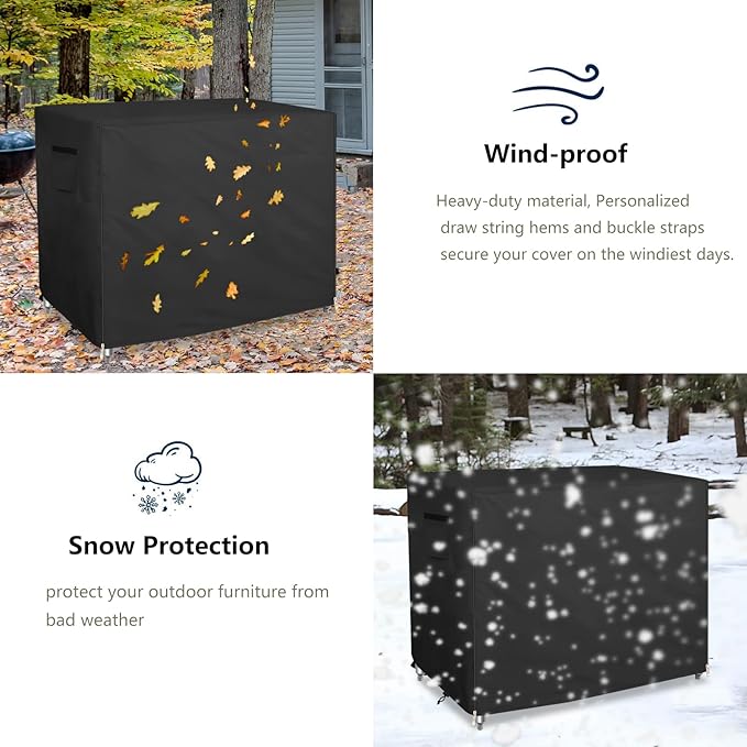 Bitubi 48 Inch Outdoor Prep Table Cover with Split Zipper, Heavy Duty Waterproof Stainless Steel Prep & Work Table Cover for Patio Table - 48''L x 30''W x 35''H (Black)