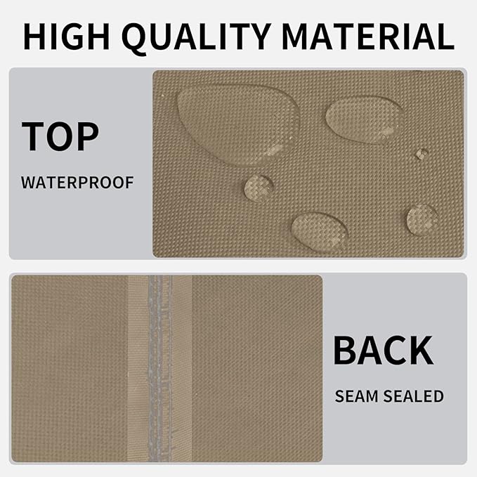 Easy-Going Outdoor Fire Pit Cover Square 36" Lx36 Wx24 H, Durable Outdoor Gas Firepit Cover, Waterproof and Weatherproof Cover for Fire Pit, Camel