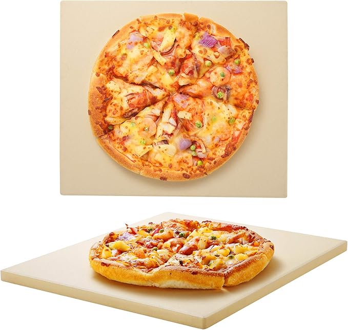 Unicook Pizza Stone 13 Inch, Cordierite Square Baking Stone for Ooni 12 Oven, Ideal for Making Crispy Crust Pizzas Bread and Cookies