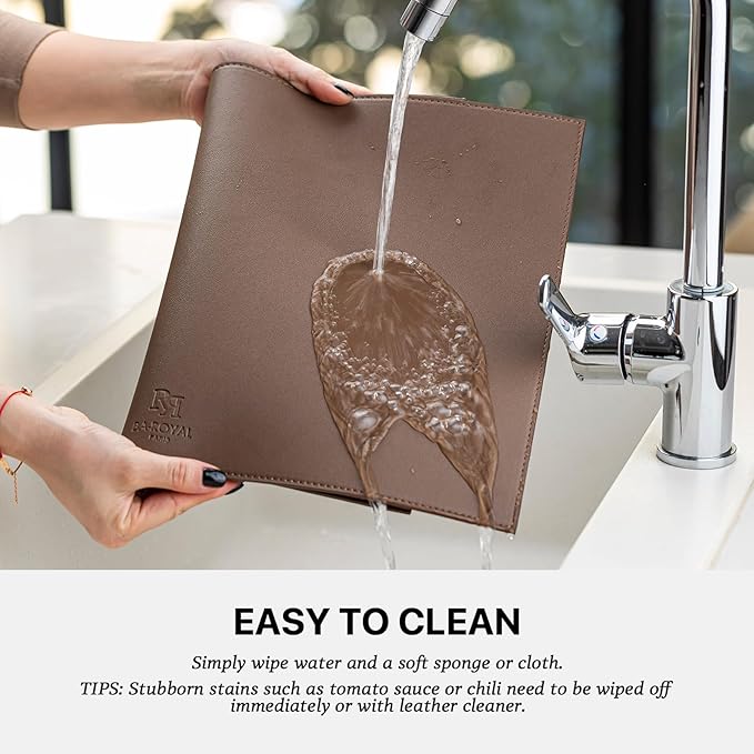 Faux Leather Placemats Set of 8 Vinyl Washable Wipeable Table Mats for Kitchen Dining Table Heat Resistant Waterproof Modern Indoor/Outdoor Placemats Non-Slip Easy Clean Place Mats (Chocolat)