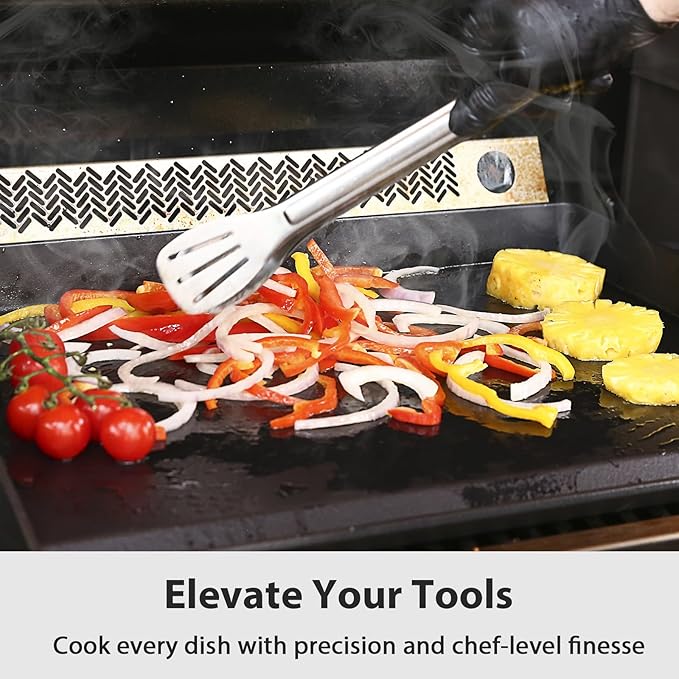 Utheer 17" x 13" Cast Iron Griddle for Gas Grill and Stove Top, Universal Flat Top Griddle with Pre-Seasoned Nonstick Coating, X-Shaped Reinforced Ridges, Perfect for Healthy Cooking, Parties, Camping