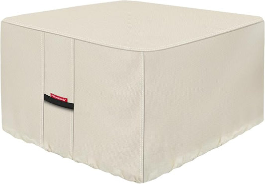 Porch Shield Fire Pit Cover - Waterproof 600D Heavy Duty Fade Resistant Square Patio Fire Pit Table Cover Beige - 44 x 44 inch