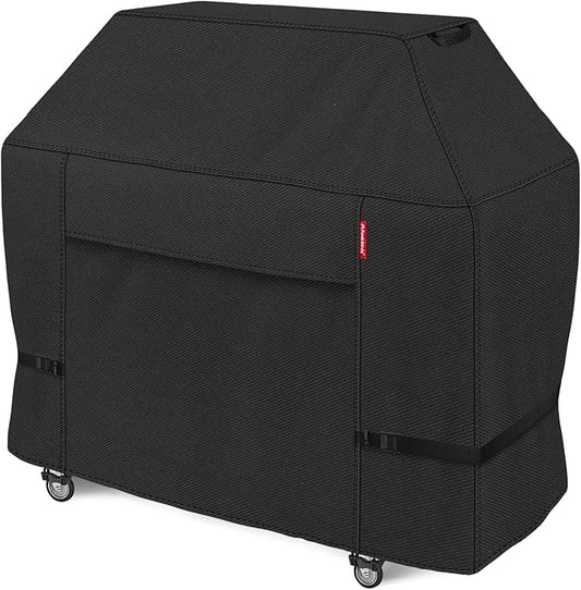 Porch Shield 58W x 24D x 46H inch Premium Gas Grill Cover Up to 56 inch, Waterproof and Fade Resistant 600D BBQ Covers for Weber, Brinkmann, Char-Broil and More, Black