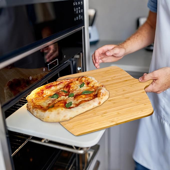 Pizza Peel 12inch Bamboo Pizza Paddle Wooden Pizza Peel Pizza Server for Ooni Oven Accessory Pizza Spatula Baking Homemade Cheese Bread Turner Pizza Pre board Pizza Tools Gift