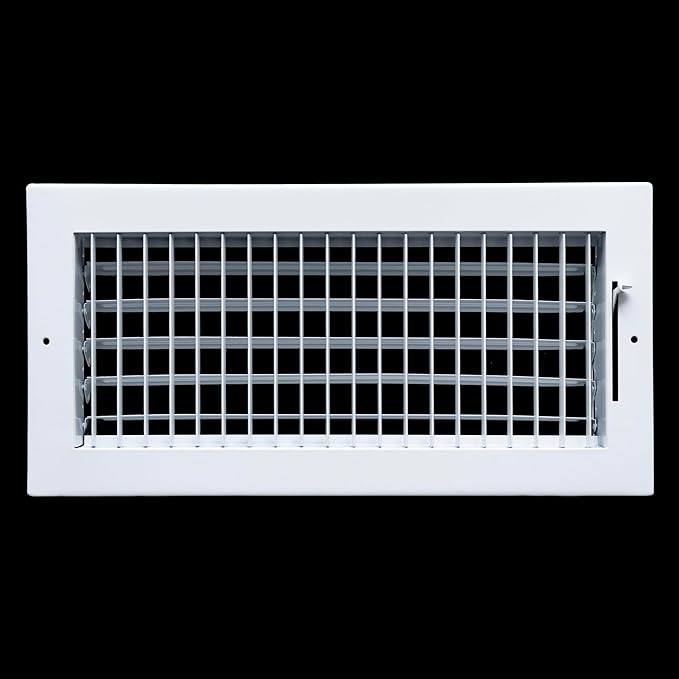 [5 Pack] Fits 14x6 Duct Opening Steel Adjustable Air Supply Grille by Handua | Register Vent Cover Grill for Sidewall and Ceiling | White | Out. Dim.: 15.75" X 7.75"