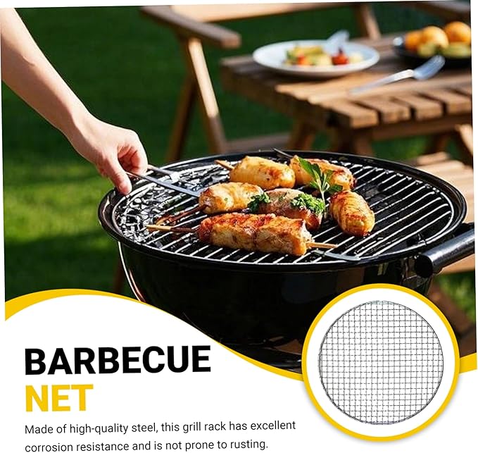 15" Round Stainless Steel Grill Grate, Heat-Resistant Replacement Baking Tray for BBQ Camping