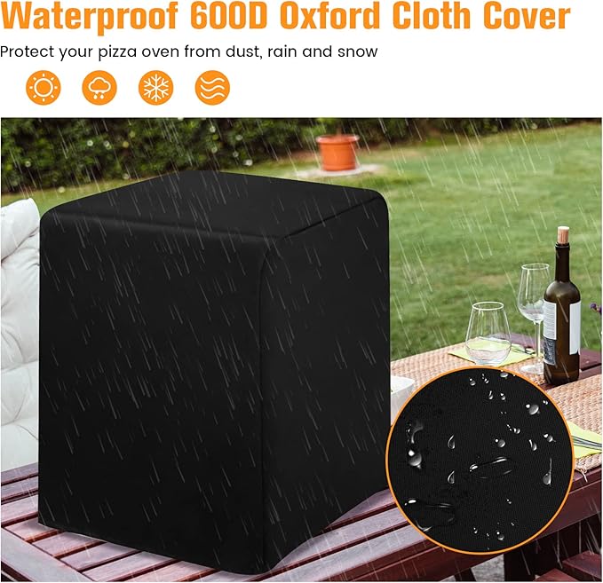 Giantex 4-in-1 Outdoor Pizza Oven Wood Fired, 2-Layer Pizza Maker Grill with Stone, Peel, Waterproof Cover, Cooking Grids, Detachable Grill Oven & Fire Pit for Outside Backyard BBQ