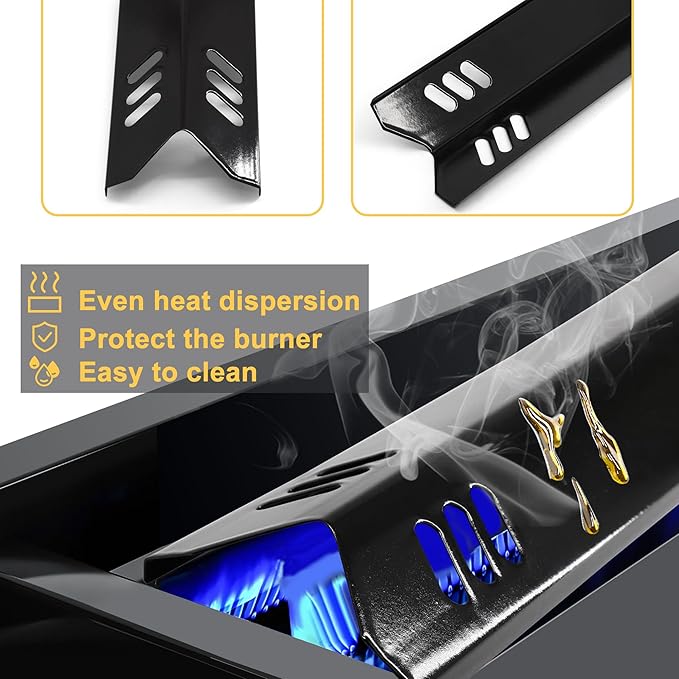Grill Replacement Parts for Dyna Glo 6 Burner DGB610SSP, DGF600SSP, Cast Iron Grill Grates and Heat Plates for Dyna-Glo Grill Parts
