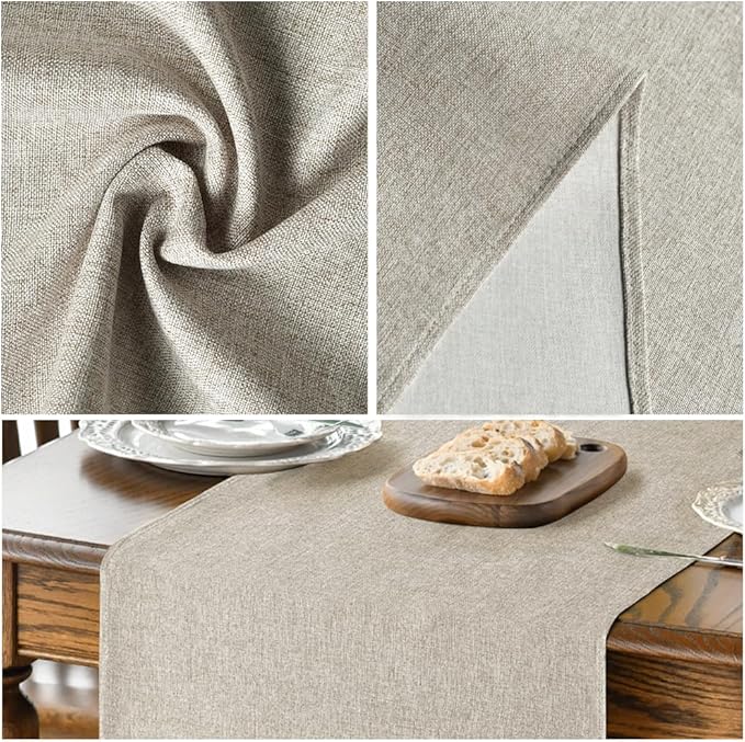 Artoid Mode Light Brown Table Runner, Seasonal Fall Washable Kitchen Dining Table Decoration for Home Party Decor 13x120 Inch