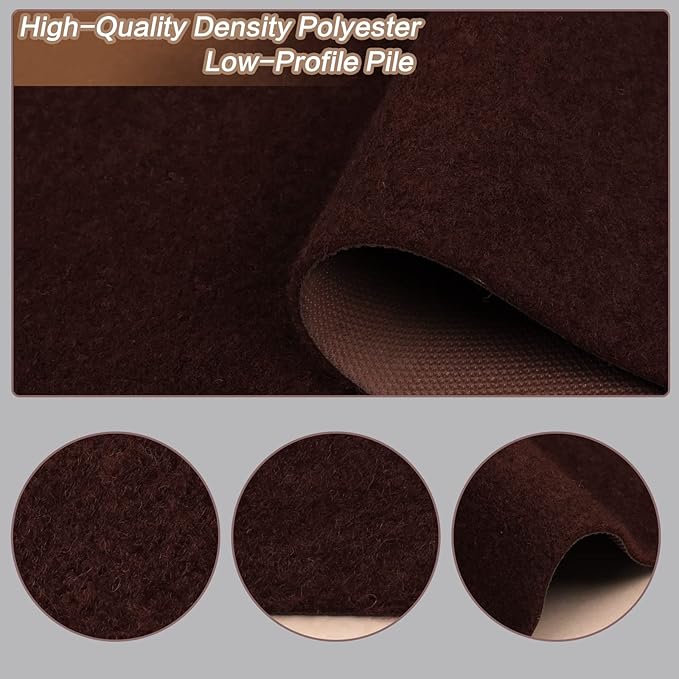 3' x 40' Runner Rugs with Rubber Backing, Indoor Outdoor Utility Carpet Runner Rugs, Chocolate Brown, Can Be Used as Aisle for The RV and Boat, Laundry Room and Balcony
