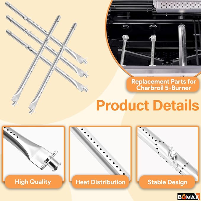 BQMAX 17 Inch Grill Grate Kit for Charbroil Performance 5 Burner Grill 463449021 463451022 463448021 463450022 463455021 G426-0005-W1, Cooking Grate for Charbroil Grill Replacement Parts 5 Burner