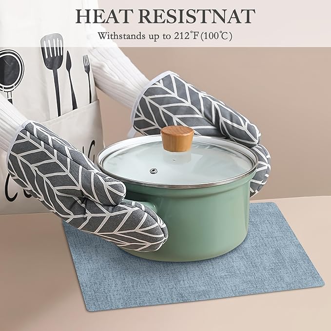Faux Leather Heat Resistant Placemats Set of 4 – Waterproof Oilproof Wipeable Dining PU Place Mat Easy Clean Table Mats for Kitchen/Dining/Party/Holiday, Blue