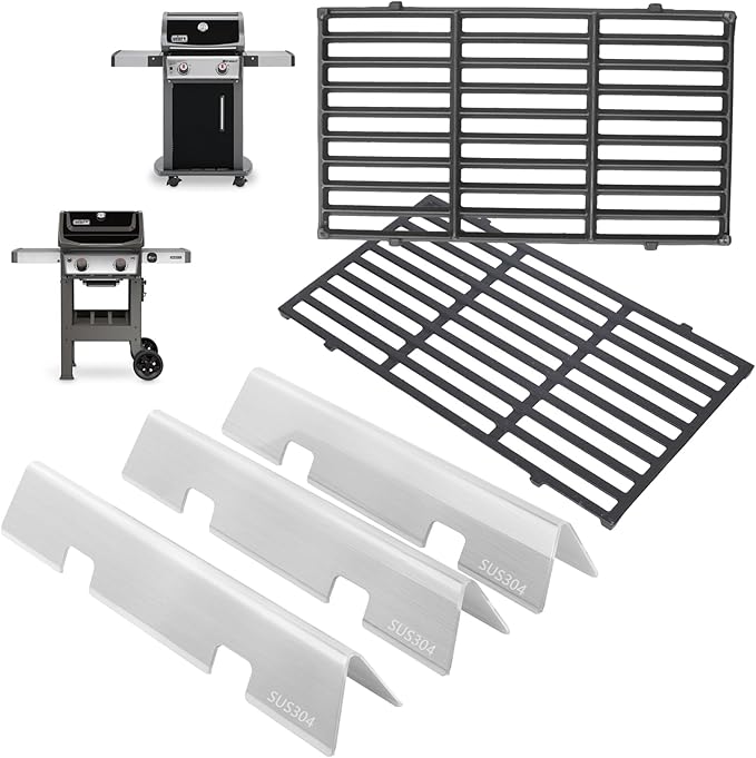 Grill Parts for Weber Spirit 2 Grill Parts Replacement GS4 Spirit II & I E210 E220 S210 S220, Accessories for Weber GS4 Grill Grates 7637, Flavorizer Bars 7635 67045 69796 for Weber 2 Burner Gas Grill
