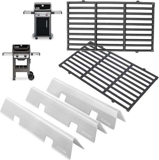 Grill Parts for Weber Spirit 2 Grill Parts Replacement GS4 Spirit II & I E210 E220 S210 S220, Accessories for Weber GS4 Grill Grates 7637, Flavorizer Bars 7635 67045 69796 for Weber 2 Burner Gas Grill