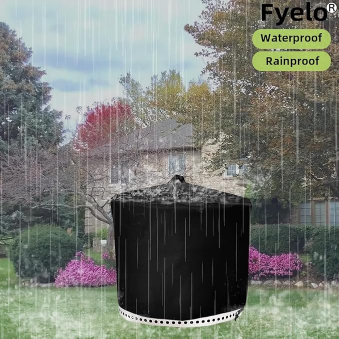 Fire Pit Cover for Solo Stove Yukon 27 Inch, Waterproof & Heavy Duty Outdoor Cover Solo Stove Shelter for Yukon 2.0 Tear resistance Rainproof & Windproof, Black