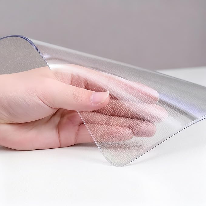 Frosted Table Protector 42 x 72 Inch, 1.9mm Thick Waterproof PVC Plastic Table Cover, Durable Table Pad for Dining Room, Kitchen, Writing Desk, and Coffee Tables