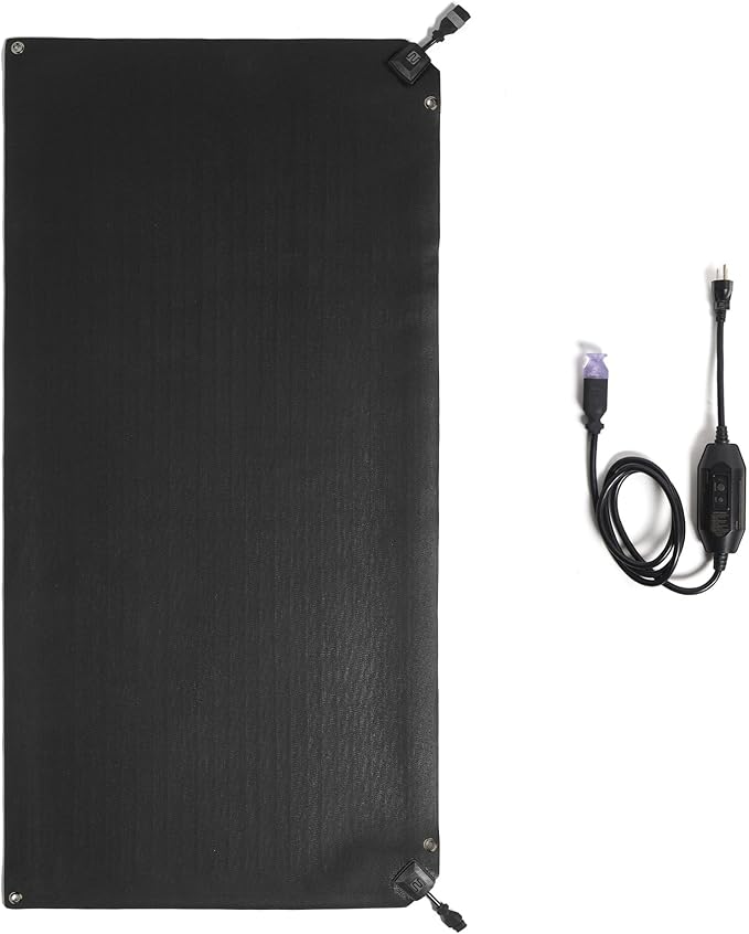HeatTrak Heated Snow Melting Mat with Power Unit - Heated Outdoor Mats for Walkways - Electric Snow Melting Mats for Decks and Sidewalks - No-Slip Snow and Ice Melt Heated Sidewalk Mat (30” x 60")