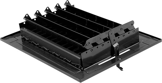 10" X 4" Adjustable AIR Supply Diffuser - HVAC Vent Cover Sidewall or Ceiling - Grille Register - High Airflow - Black [Outer Dimensions: 11.75" w X 5.75" h]