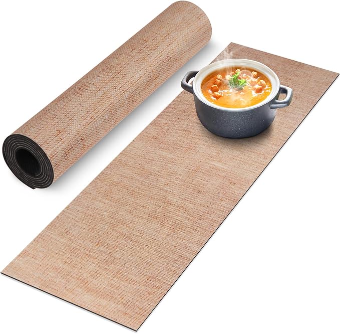 Trivet Table Runner Hot Plates Mat 12 X 40 Inch Heat Resistant Table Protector Waterproof Decorative Farmhouse Kitchen Trivets Counter Heat Proof Placemats for Hot Dishes (Light Line)