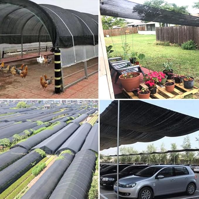 QLOFEI 4x8 FT Shade Cloth with Grommets, 90% Sun Shades Outdoor Patio Mesh Tarp, Easier to Hang Sunblock Neting Cover -for Garden Greenhouse Pergola Lawn Kennel Chicken Coop