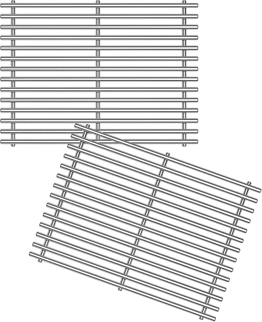 Htanch15inch 7522 Stainless Steel 9mm Cooking Grid Grates for Weber 7523 Genesis Silver A, Spirit E-200,Spirit 500,Spirit 210 (2007-2012) Gas Grills
