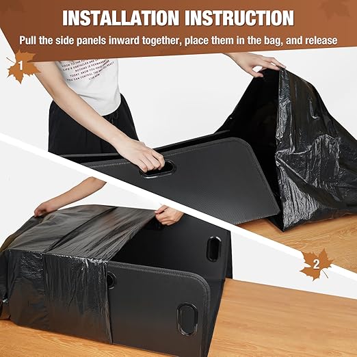 Touri 2 PCS Lawn Trash Bag Holder, Leaf Collector Holder Holds 30-42 Gallon Bags, Reuseable Garbage Frame for Camping, Yard Weeding, Lawn Party