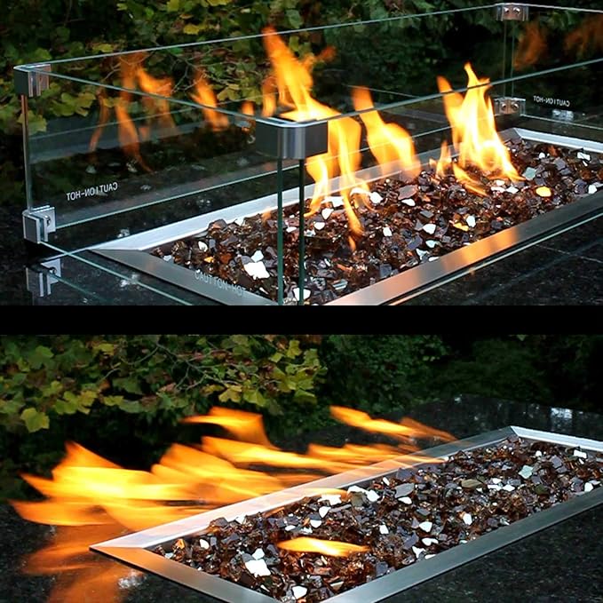 Celestial 35" x 11" x 6" Wind Guard, fits Celestial 30” x 6” Fire Pit Burner Pan