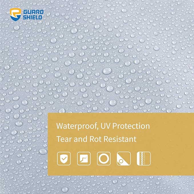 GUARD SHIELD Silver Tarp Waterproof 6x6 Feet Medium Duty All Purpose Poly Tarps Cover 7mil