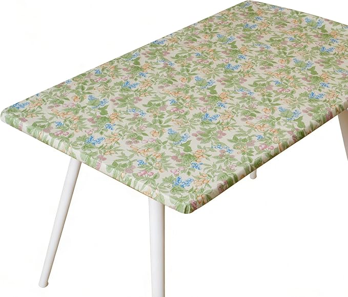 Rectangle Picnic Table Cloth, Elastic Waterproof Fitted Vinyl Tablecloths for 5 Foot Tables, Wipeable Flannel Backed Table Covers for Dining, Camping, Outdoor(Mulberry,30"x60")