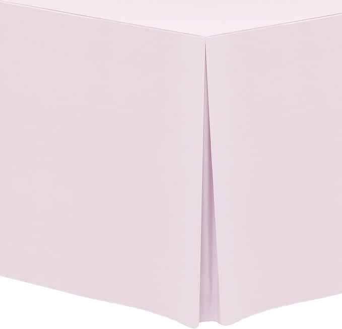 Ultimate Textile -5 Pack- 5 ft. Fitted Polyester Tablecloth - Fits 30 x 60-Inch Banquet and Folding Rectangular Tables - 42" H, Blush Ice Pink