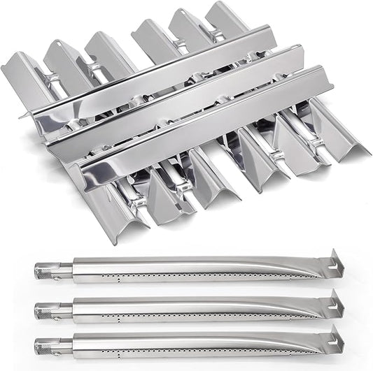 Hiorucet Grill Parts for Broil King 9468-54, 9468-57, 95693, 9864-27, 9864-54, 9864-57, 9865-24, 9865-27, Signet 20 320 40 70 90, Sovereign 20 70 90, Heat Plates and Burners for Broil King Gas Grill